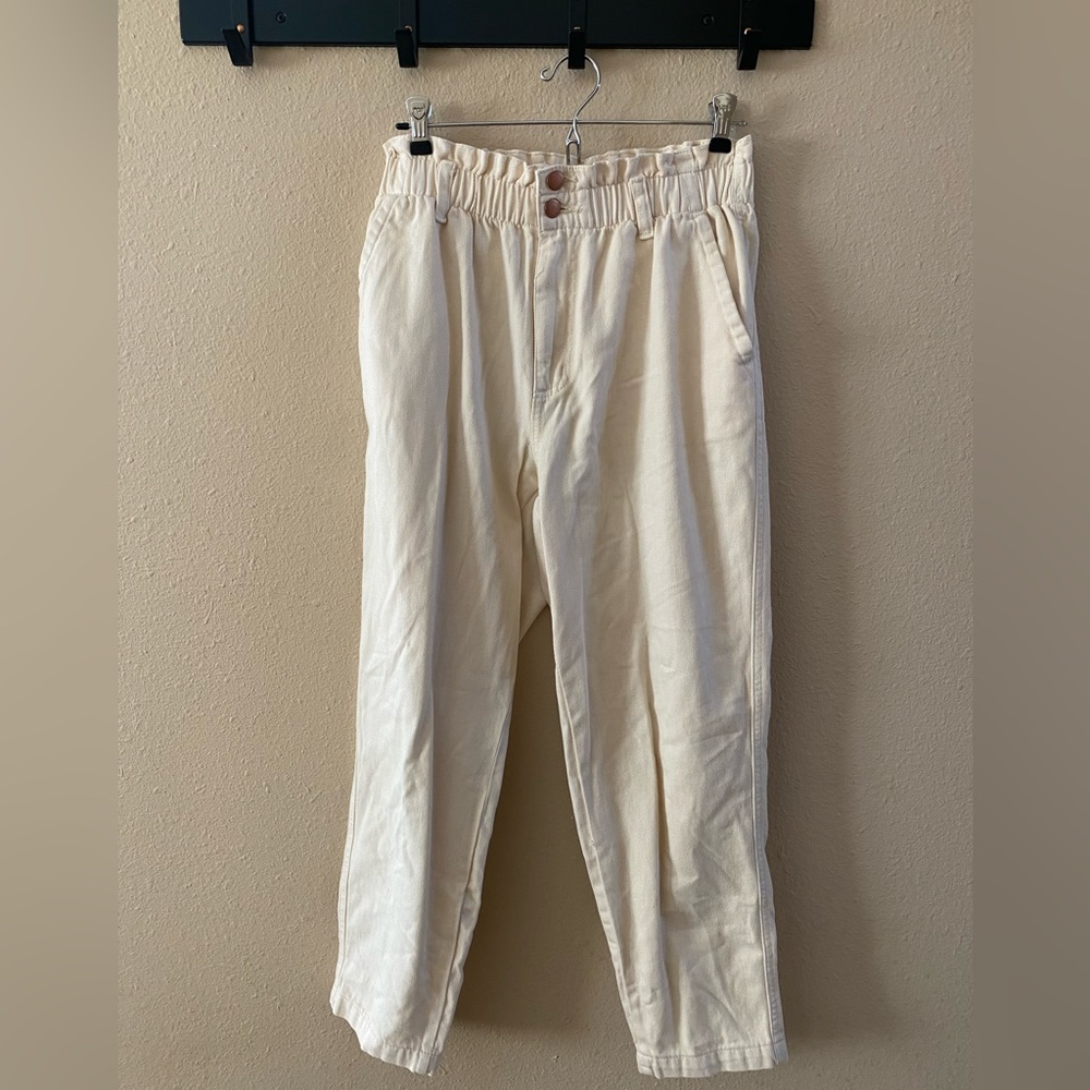 White Hugh Waisted Trousers Universal Thread